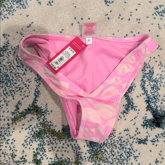 NWT Xhiliration pink patterned V Front Bikini Bottom - Picture 2 of 3